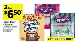 Dollar General Famous Amos or Mother's Cookies offer