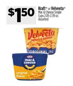Dollar General Kraft or Velveeta Mac & Cheese Single Cups offer
