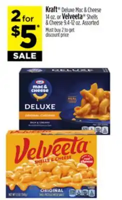 Dollar General Kraft Deluxe Mac & Cheese or Velveeta Shells & Cheese offer
