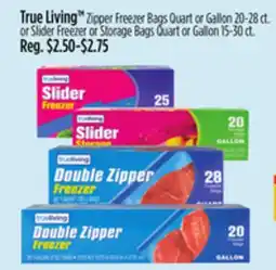 Dollar General True Living TM Zipper Freezer Bags Quart or Gallon offer