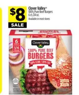 Dollar General Clover Valley 100% Pure Beef Burgers offer