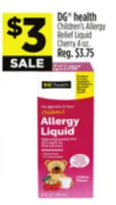Dollar General DG health Children's Allergy Relief Liquid Cherry offer