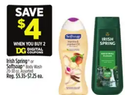 Dollar General Irish Spring or Softsoap Body Wash offer