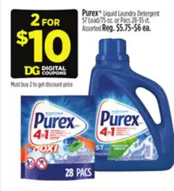 Dollar General Purex Liquid Laundry Detergent offer
