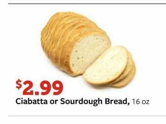 Fareway Ciabatta Or Sourdough Bread offer
