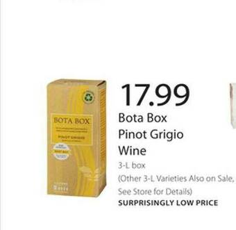 Publix Bota Box Pinot Grigio Wine offer
