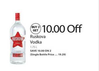 Publix Ruskova Vodka offer