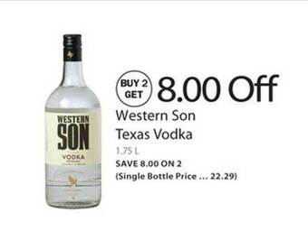 Publix Western Son Texas Vodka offer