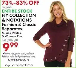 Boscov's NY COLLECTION & NOTATIONS Fashion & Classic Separates offer