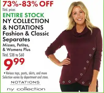 Boscov's NY COLLECTION & NOTATIONS Fashion & Classic Separates offer