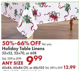 Boscov's Holiday Table Linens offer