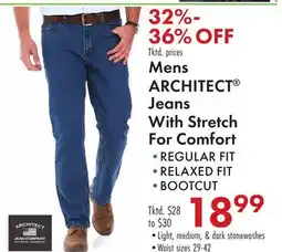 Boscov's Mens ARCHITECT Jeans With Stretch Comfort offer