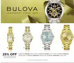 Boscov's BULOVA WATCHES offer