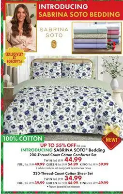 Boscov's SABRINA SOTO Bedding 200-Thread Count Cotton Comforter Set offer
