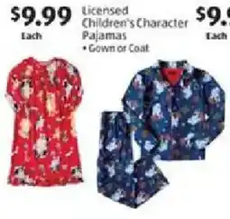 Aldi Licensed Children's Character Pajamas offer