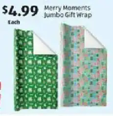 Aldi Merry Moments Jumbo Gift Wrap offer
