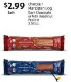 Aldi Choceur Marzipan Log Dark Chocolate offer