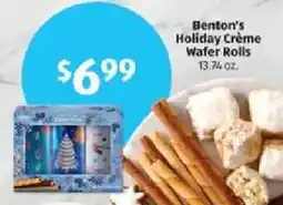 Aldi Benton's Holiday Crème Wafer Rolls offer