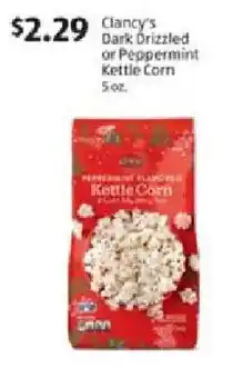 Aldi Clancy's Dark Drizzled or Peppermint Kettle Corn offer