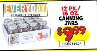 Ollie's BY MARTHA STEWART 12 PK./16 OZ. CANNING JARS offer