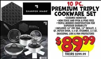 Ollie's SHARPER IMAGE 10 PC. PREMIUM TRIPLY COOKWARE SET offer