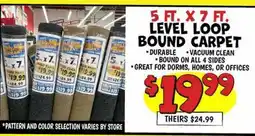 Ollie's 5 FT. X7 FT. LEVEL LOOP BOUND CARPET ROLL offer