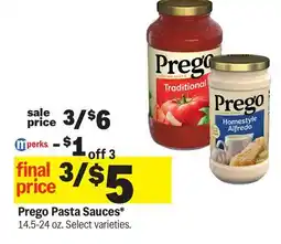 Meijer Prego Pasta Sauces offer