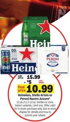 Meijer Heineken, Stella Artois or Peroni Nastro Azzuro offer