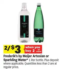 Meijer Frederik's by Meijer Artesian or Sparkling Water offer