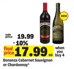 Meijer Bonanza Cabernet Sauvignon or Chardonnay offer
