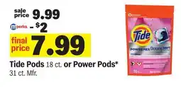Meijer Tide Pods 18 ct. or Power Pods* 31 ct offer