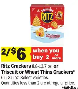 Meijer Ritz Crackers 8.8-13.7 oz. or Triscuit or Wheat Thins Crackers* 6.5-8.5 oz offer