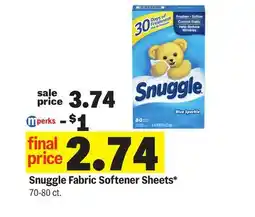 Meijer Snuggle Fabric Softener Sheets offer