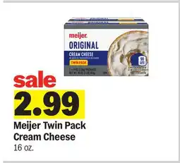 Meijer Meijer Twin Pack Cream Cheese offer