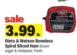 Meijer Dietz & Watson Boneless Spiral Sliced Ham offer