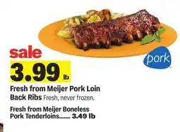 Meijer Fresh from Meijer Pork Loin Back Ribs offer