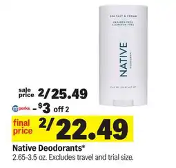 Meijer Native Deodorants offer