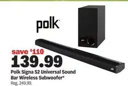 Meijer Polk Signa S2 Universal Sound Bar Wireless Subwoofer offer