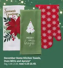 Meijer December Home Kitchen Towels, Oven Mitts and Aprons offer