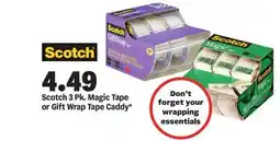 Meijer Scotch 3 Pk. Magic Tape or Gift Wrap Tape offer