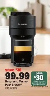 Meijer Nespresso Vertuo Pop + Brewer offer