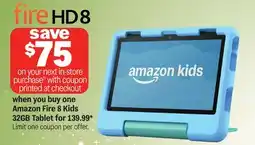 Meijer Amazon Fire 8 Kids 32GB Tablet offer