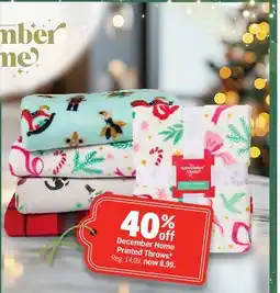Meijer December Home Printed Throws offer