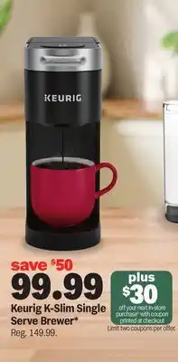 Meijer Keurig K-Slim Single Serve Brewer offer