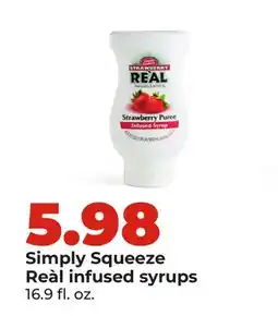 Hy-Vee Simply Squeeze Reàl infused syrups offer