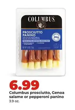 Hy-Vee Columbus prosciutto, Genoa salame or pepperoni panino offer