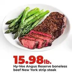 Hy-Vee Hy-Vee Angus Reserve boneless beef New York strip steak offer
