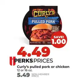 Hy-Vee Curly's pulled pork or chicken offer