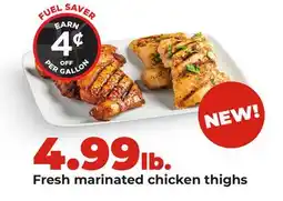 Hy-Vee Fresh marinated chicken thighs offer