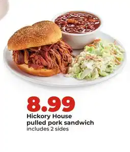 Hy-Vee Hickory House pulled pork sandwich offer